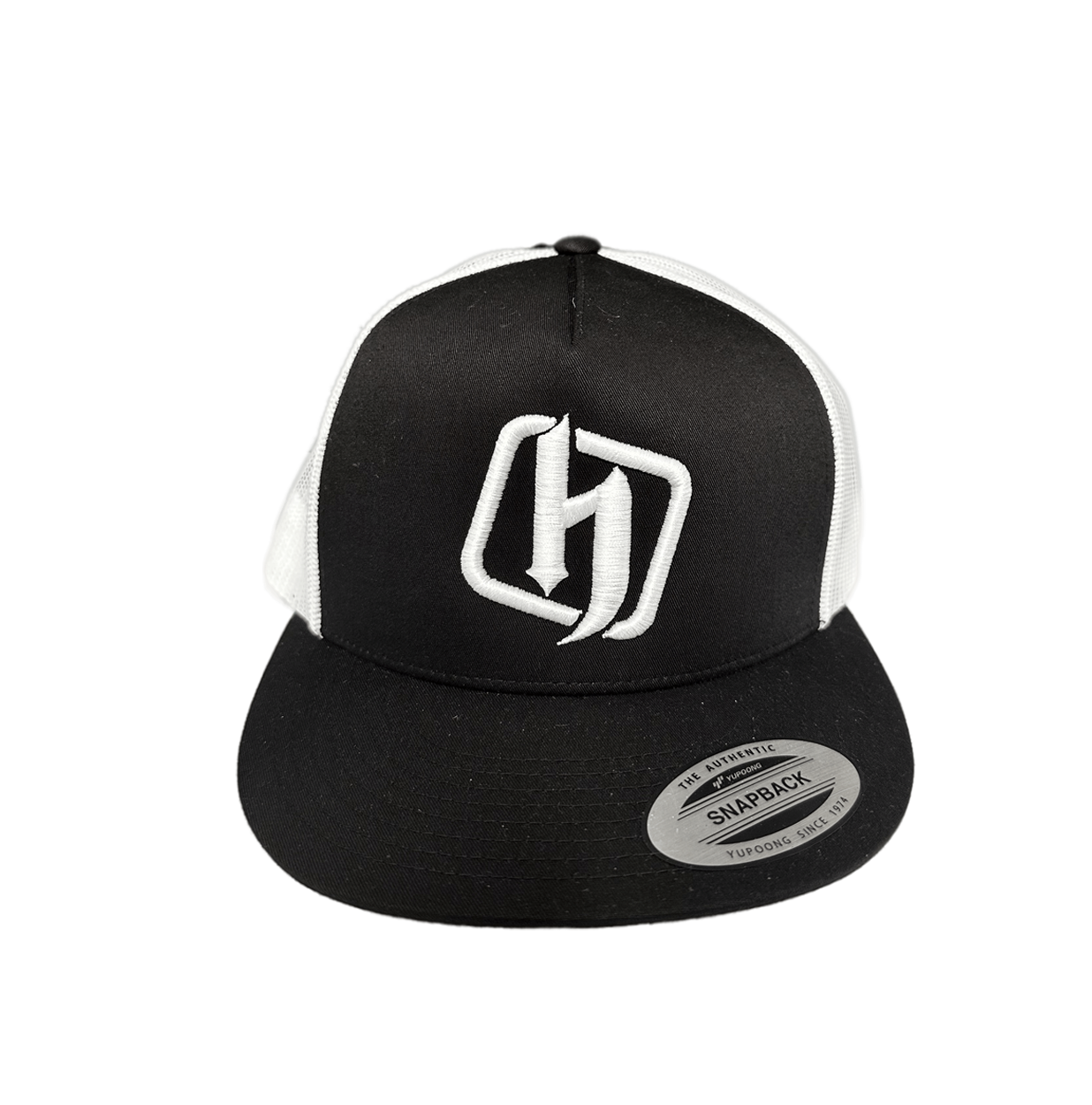 H Block Trucker SnapBack White Mesh