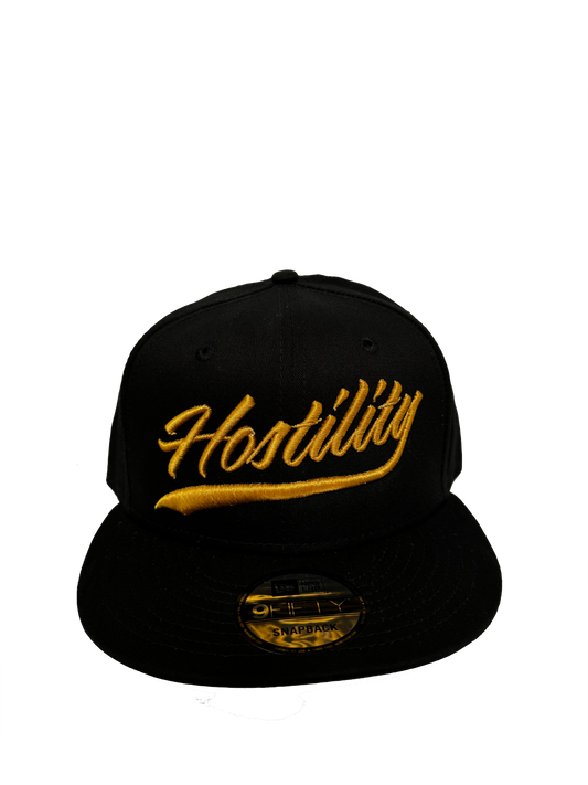 Baseball Hat Snapback- Black/Gold