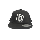 Black/White H Block Trucker Hat